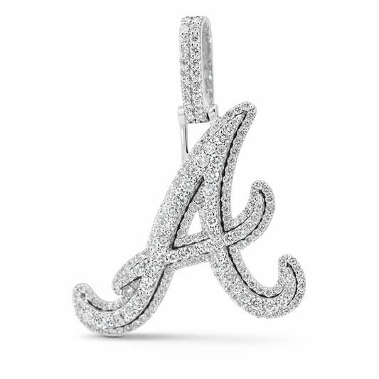 1.55CT Diamond Initial A Pendant In 14K White Gold