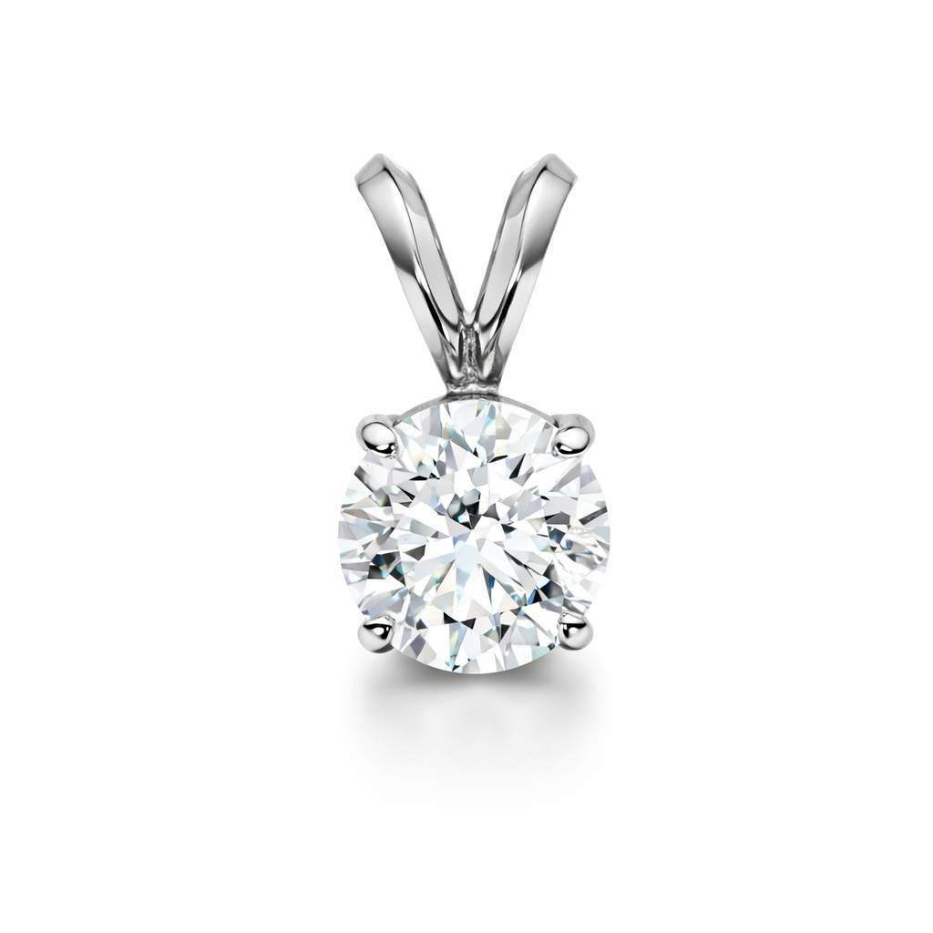 Colgante de diamante cultivado en laboratorio de 1,50 ct en oro blanco de 14K