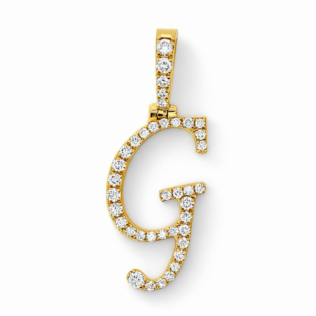 14K Yellow Gold 0.35 CTW Initial G Diamond Pendant