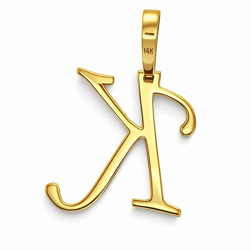14K Yellow Gold 0.40 CTW Initial K Diamond Pendant