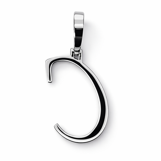 14k White Gold Initial C Diamond Pendant - Fine Jewelry | Bust Down & Co