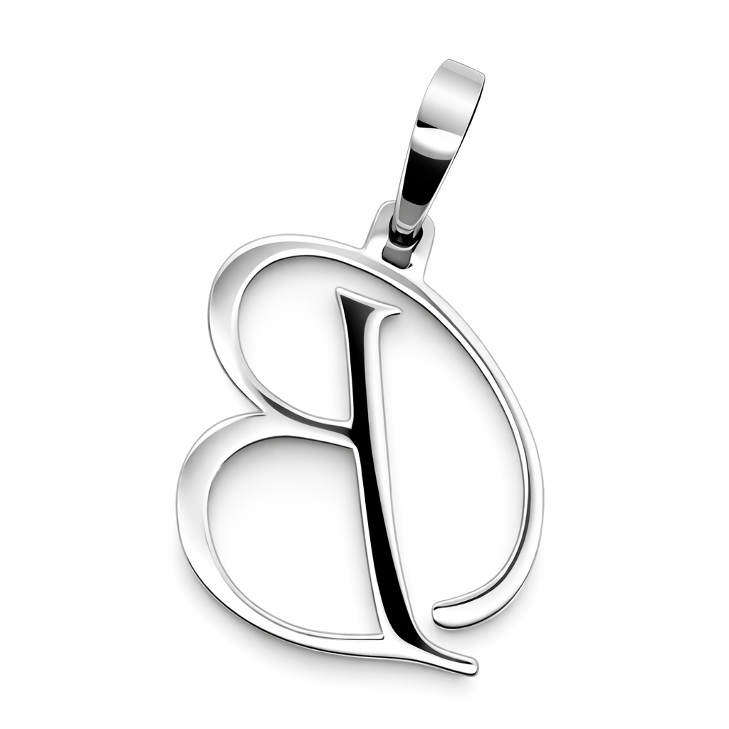 14k White Gold Initial B Diamond Pendant - Fine Jewelry | Bust Down & Co