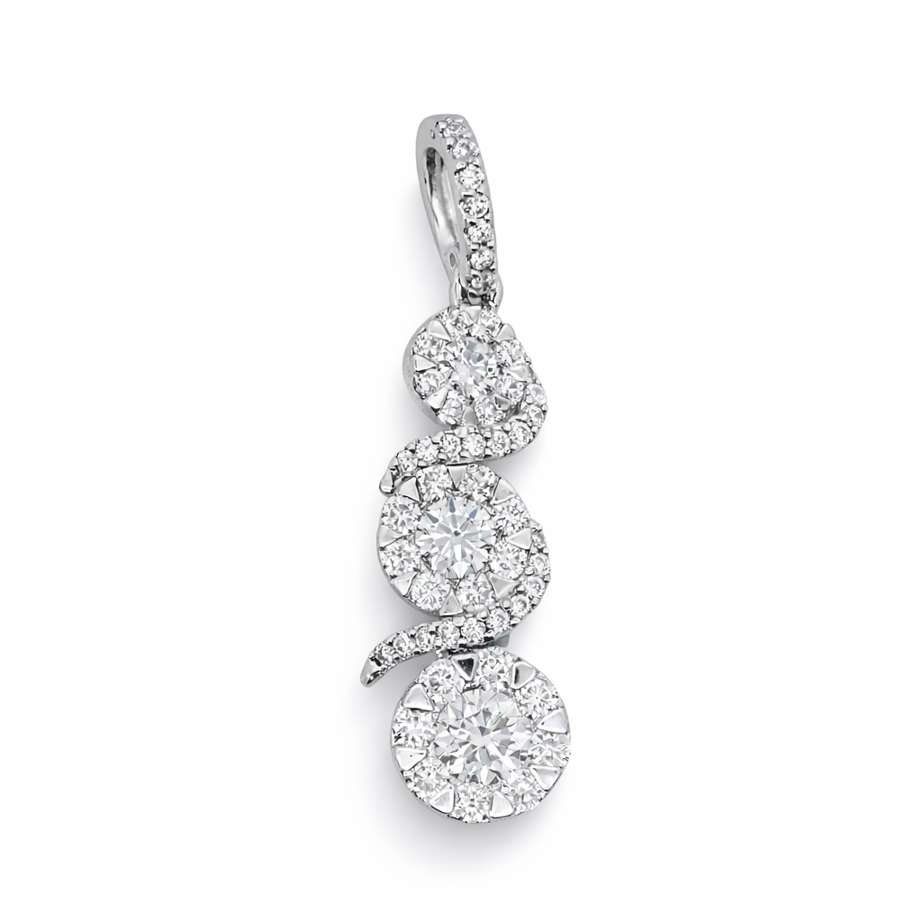 18k White Gold Diamond Pendant Pendant - Fine Jewelry | Bust Down & Co