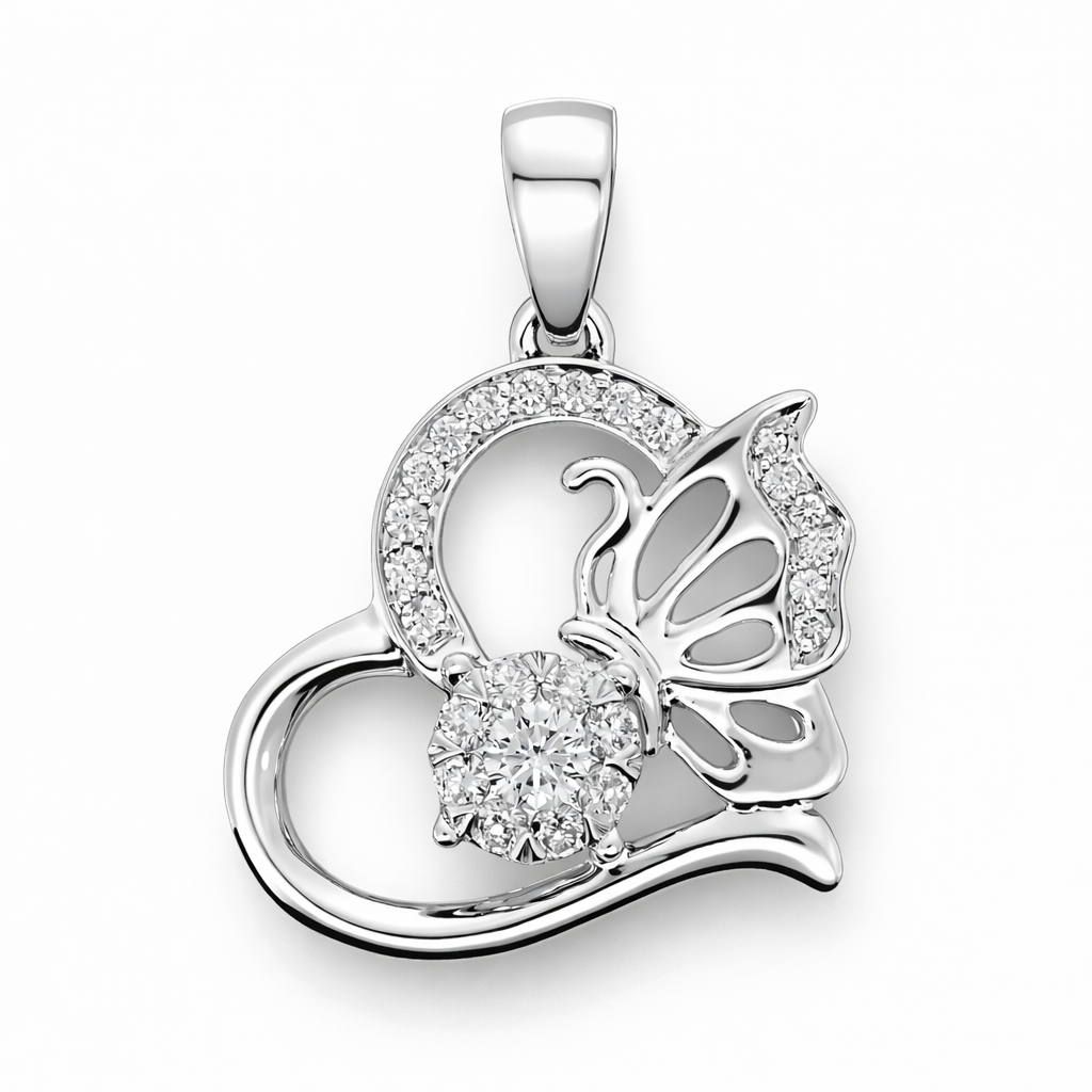 PLT Gold Heart Diamond Pendant Pendant - Fine Jewelry | Bust Down & Co