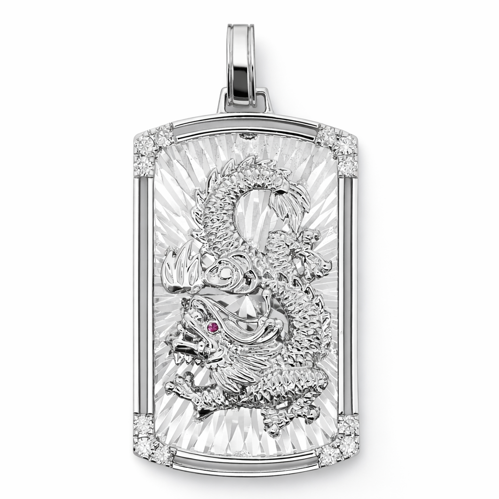PLT Gold Dragon Diamond Pendant Pendant - Fine Jewelry | Bust Down & Co