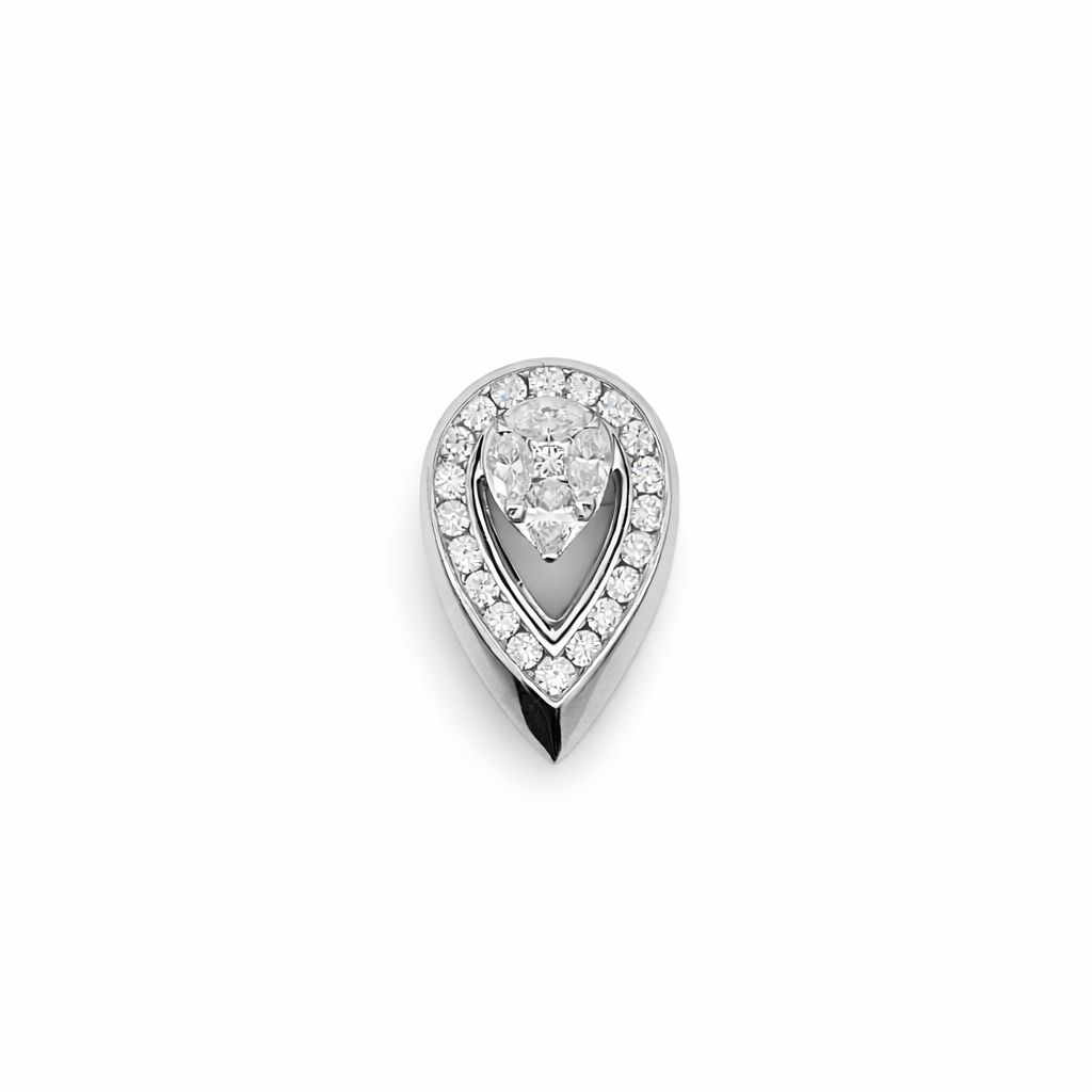PLT Gold Tear Drop Diamond Pendant Pendant - Fine Jewelry | Bust Down & Co