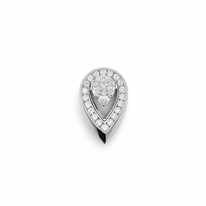 Platinum 0.78 CTW Diamond Tear Drop Pendant