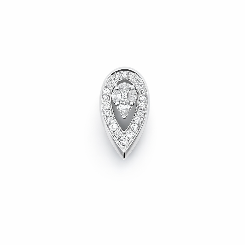 PLT Gold Tear Drop Diamond Pendant Pendant - Fine Jewelry | Bust Down & Co