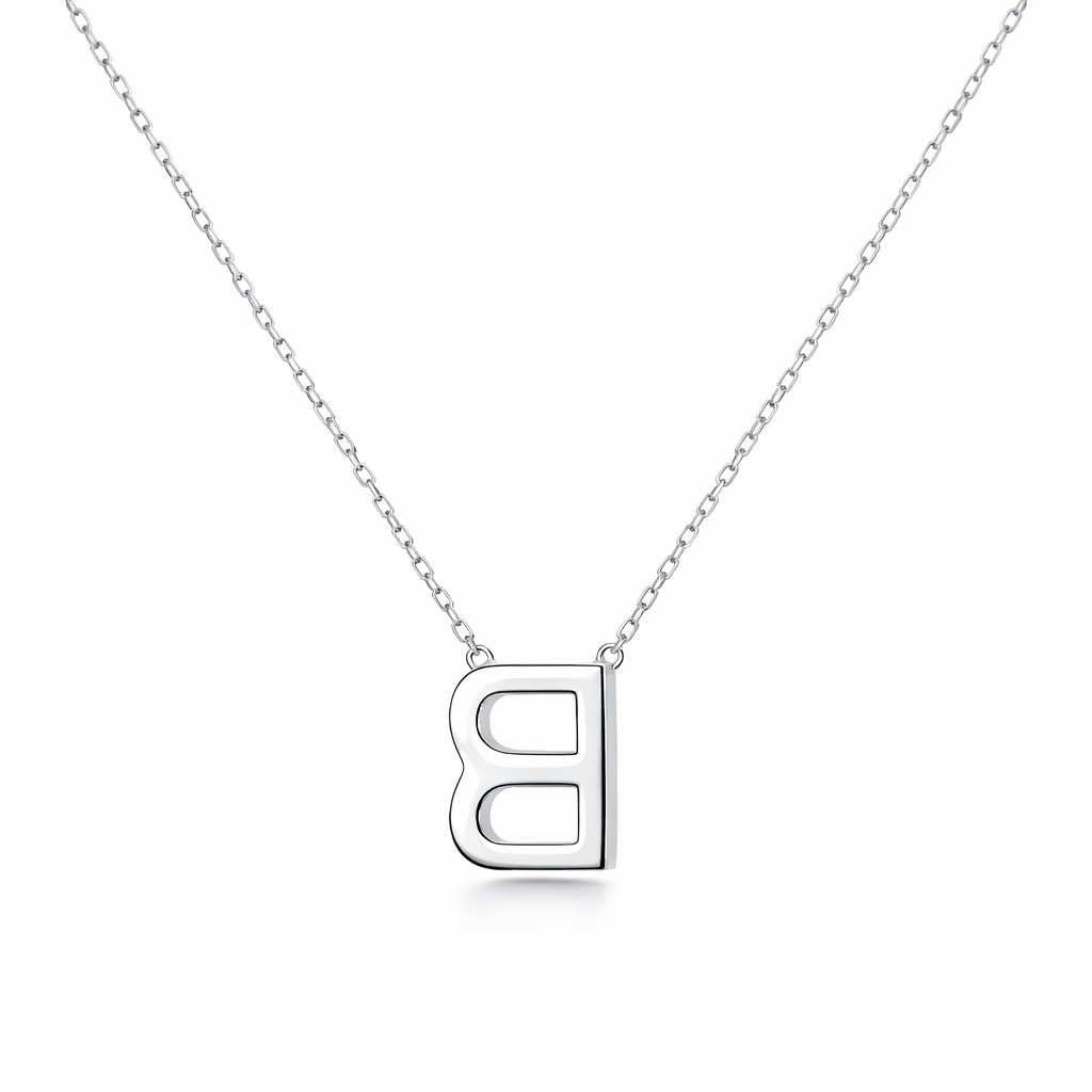 14k White Gold Initial Pendant Chain - Fine Jewelry | Bust Down & Co