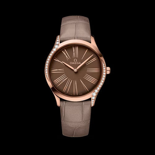 Omega De Ville Brown Dial on Leather Strap Ref. 428.58.36.60.13.001 Card Open Date