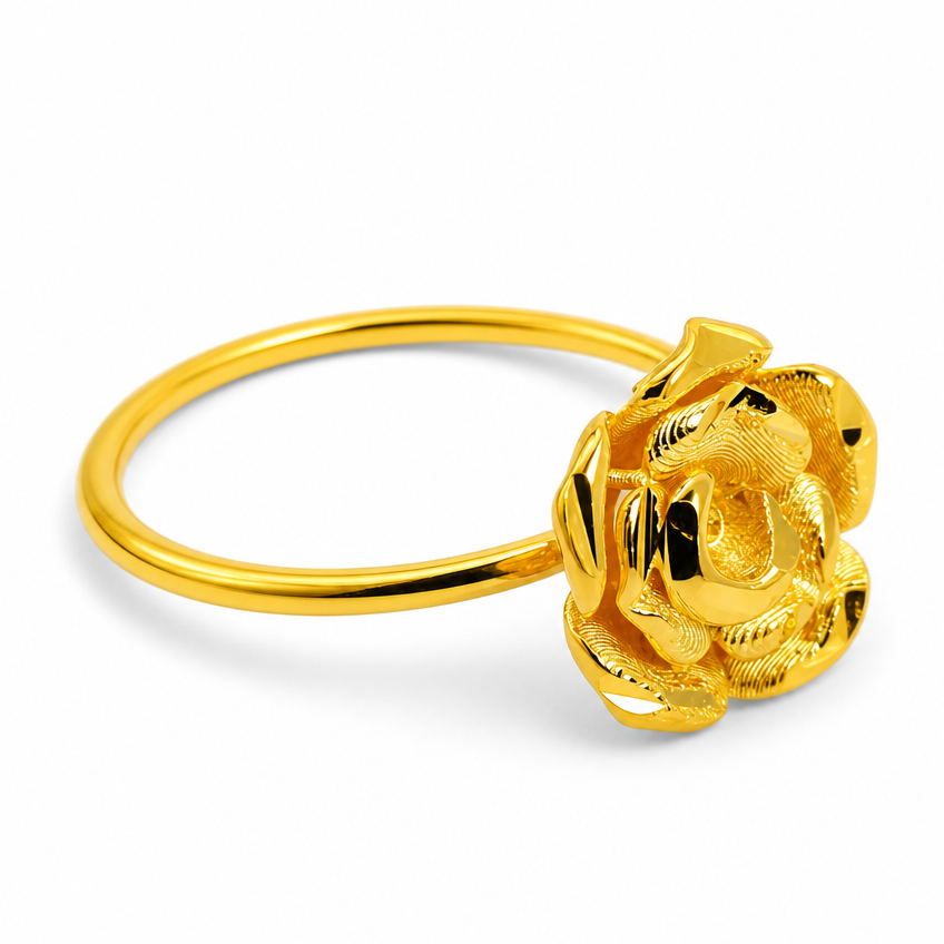 24K Gold Rose Flower Nose Ring 6mm
