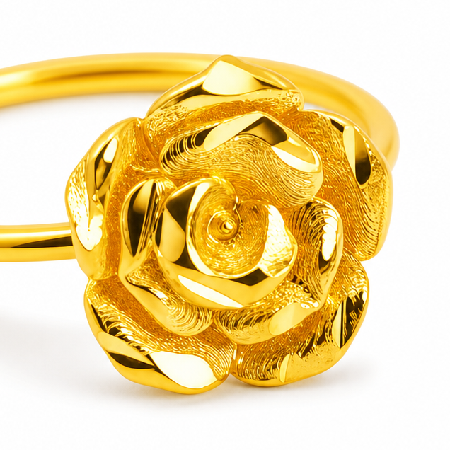 24K Gold Rose Flower Nose Ring 6mm