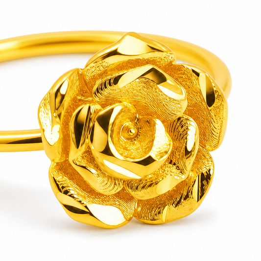 24K Gold Rose Flower Nose Ring 6mm