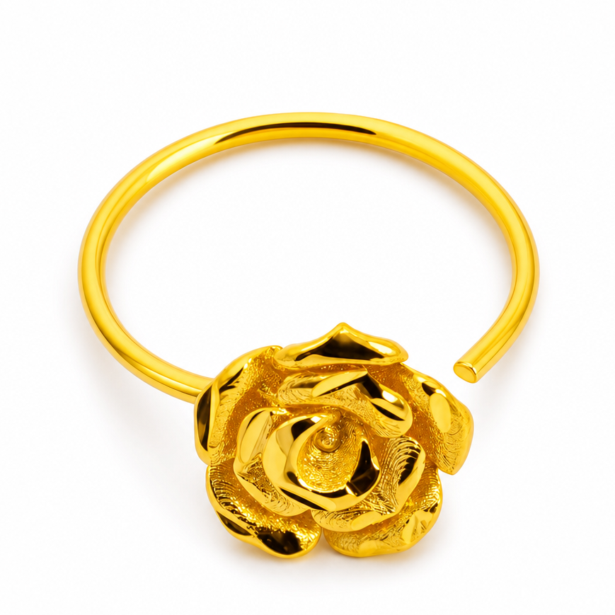 24K Gold Rose Flower Nose Ring 6mm