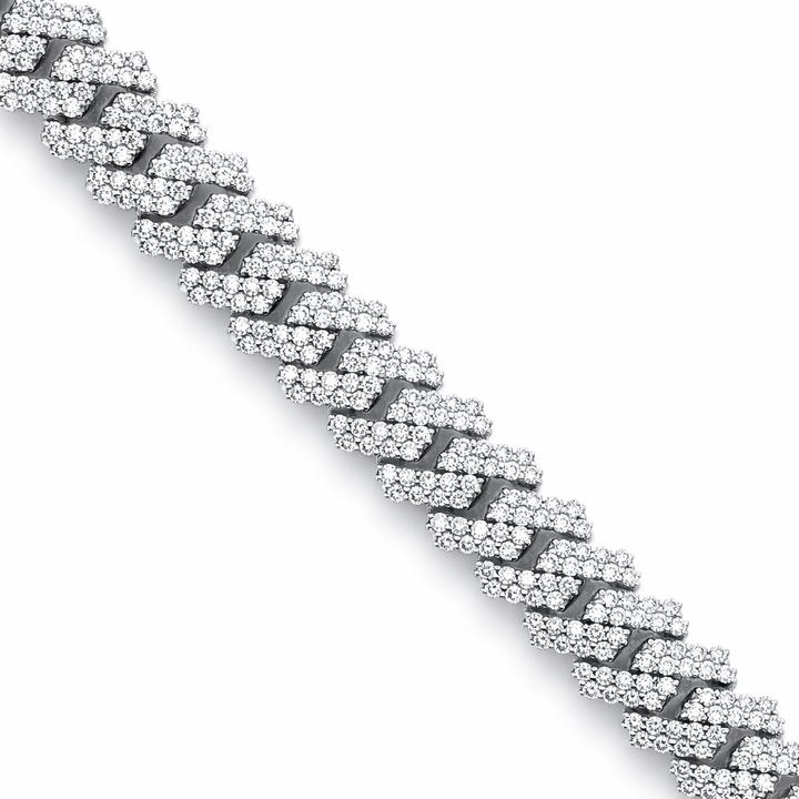 10k WG Diamante Cubana Escalonada 9mm 8.0 VS Dia. 6.75ct