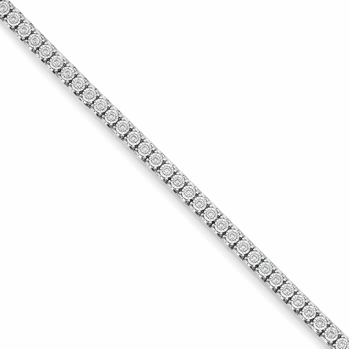 Pulsera de tenis de oro blanco de 10 quilates con ilusión de 1,00 ct.