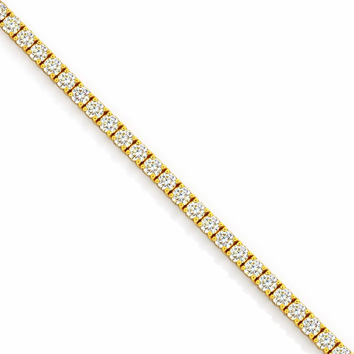 Pulsera tenis de oro amarillo de 14k con diamantes de 5.30ct y 8pt. Longitud 7"