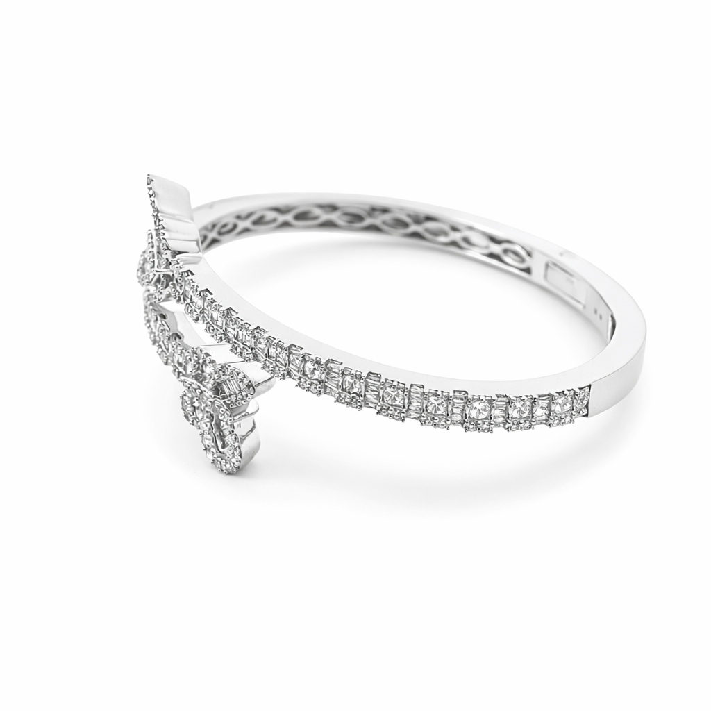 14k White Gold Dia. Butterfly Cuff Bracelet - Fine Jewelry | Bust Down & Co