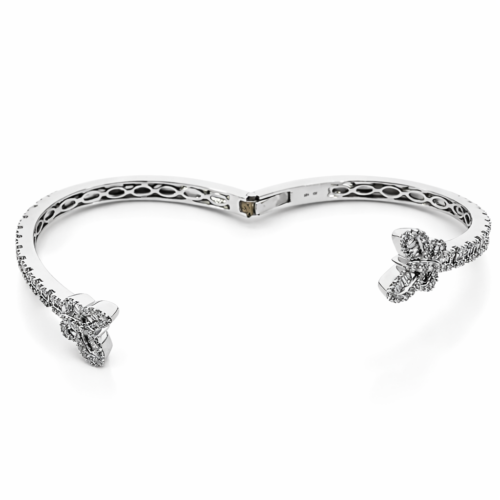 14k White Gold Dia. Butterfly Cuff Bracelet - Fine Jewelry | Bust Down & Co