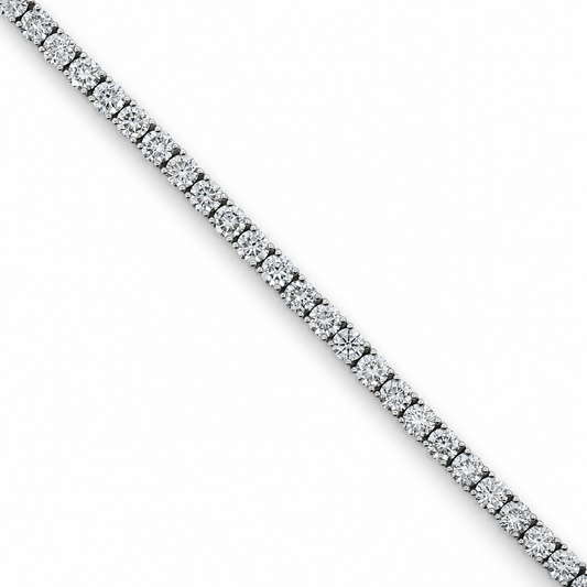 Pulsera de tenis de oro blanco de 14k y 5,59 ct, longitud 7