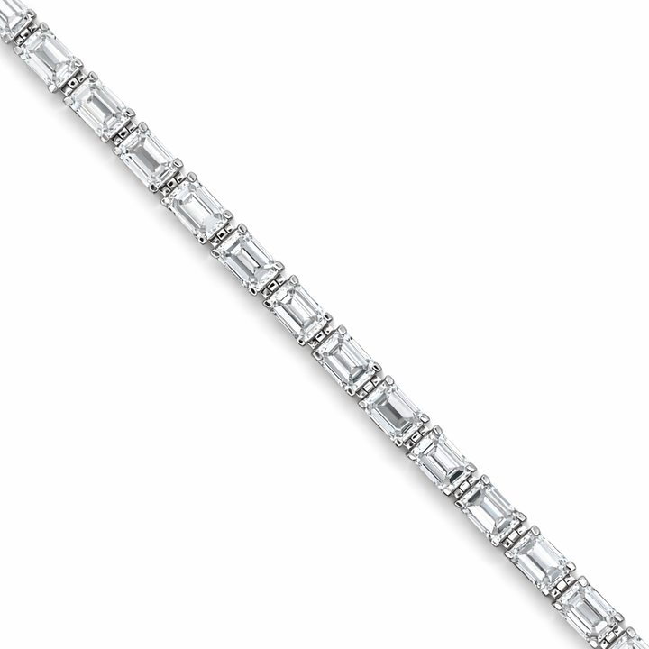 Pulsera tenis de oro blanco de 14k con 10.09ct cultivados en laboratorio, 7.25 pulgadas de largo