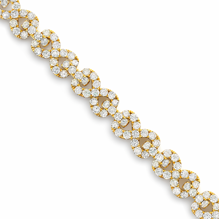 Pulsera de eslabones de infinito de 14k 9.25ct de oro amarillo YG, longitud 8