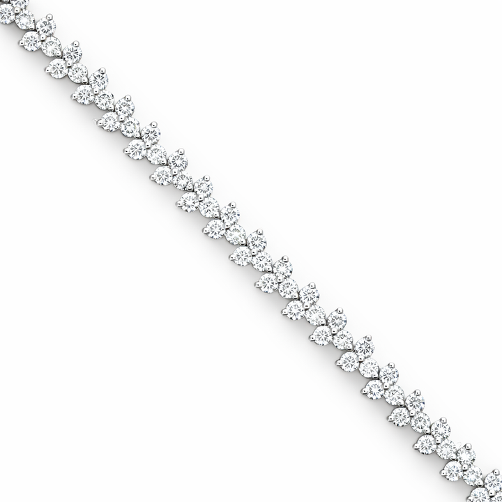 Pulsera de tenis de oro blanco de 14k con diamantes CVD de 4.55ct y 7" de largo