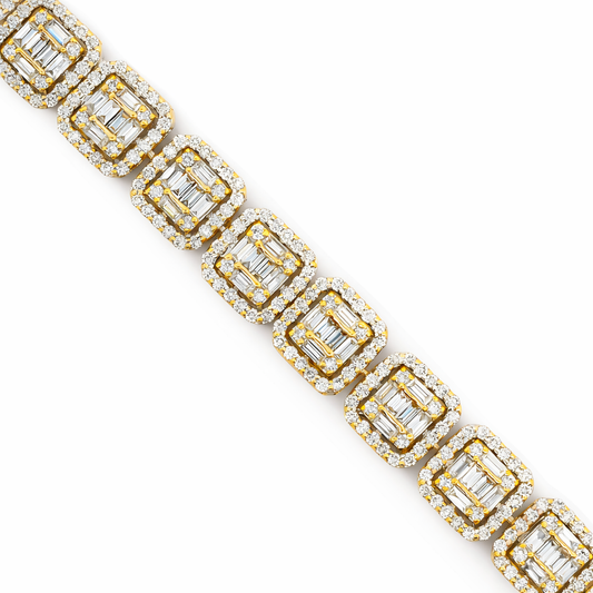 10k Yellow Gold Baguette & Round Diamond Bracelet - Fine Jewelry | Bust Down & Co