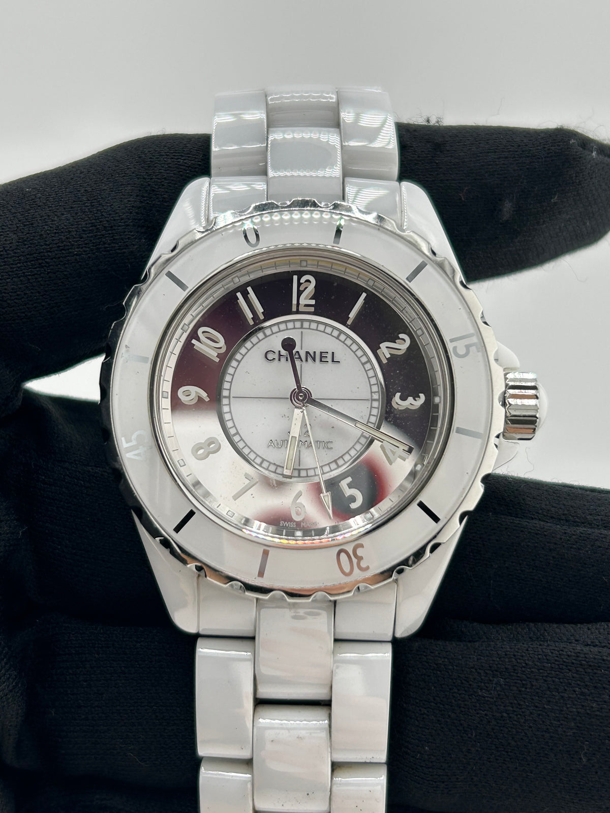 Chanel J12 Mirror White/Reflective Dial on Ceramic And Steel Bracelet Ref. H4862 Complete 2016 — view 2