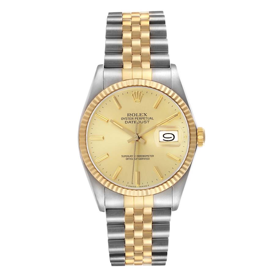 Rolex Datejust Champagne Stick Dial on D Link Jubilee Bracelet Ref. 16013 1988