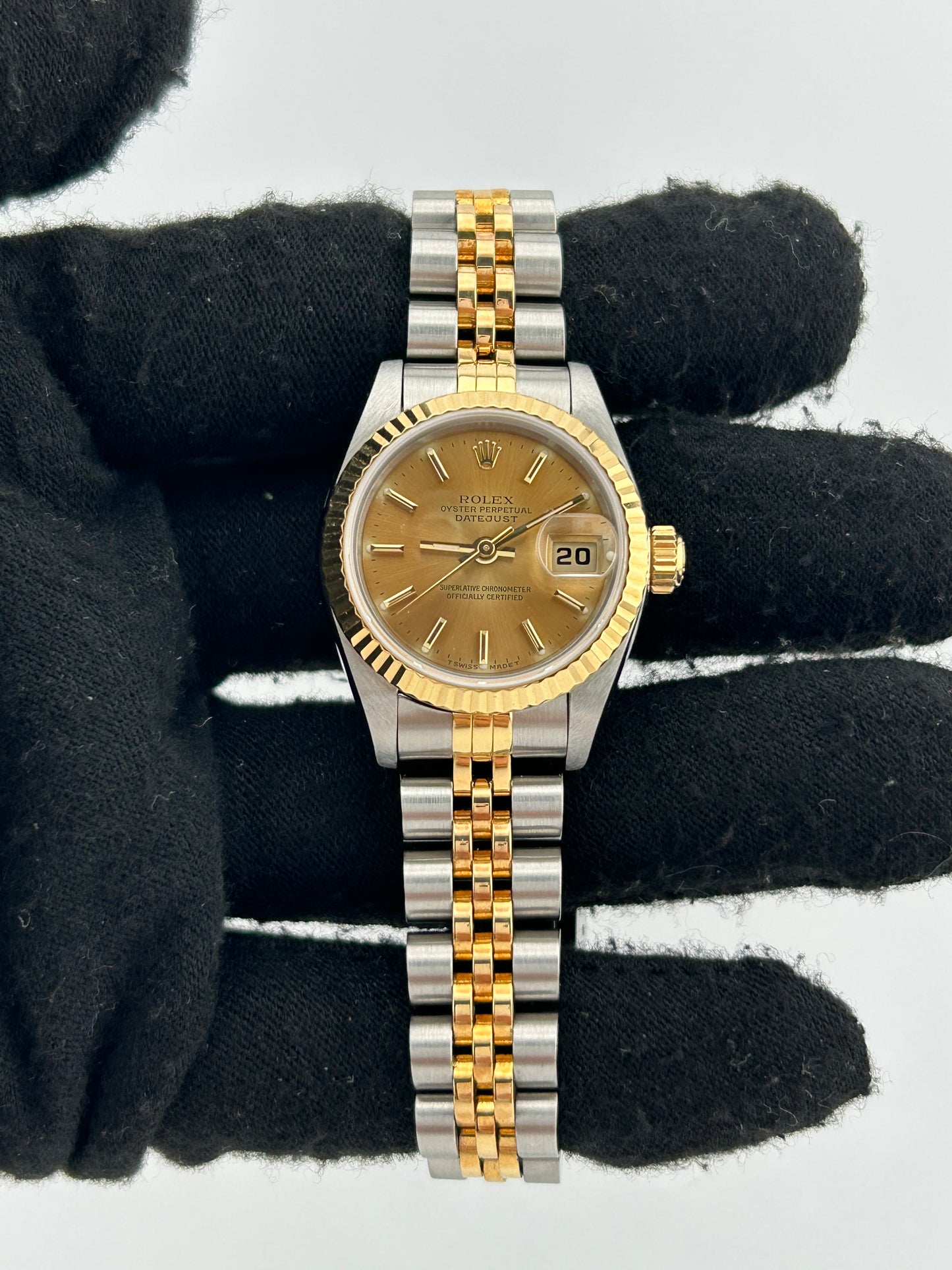 Rolex Datejust Lady Champagne Stick Dial on 2 Tone Jubilee D Link Bracelet Ref. 69173 Card 2020 — view 2
