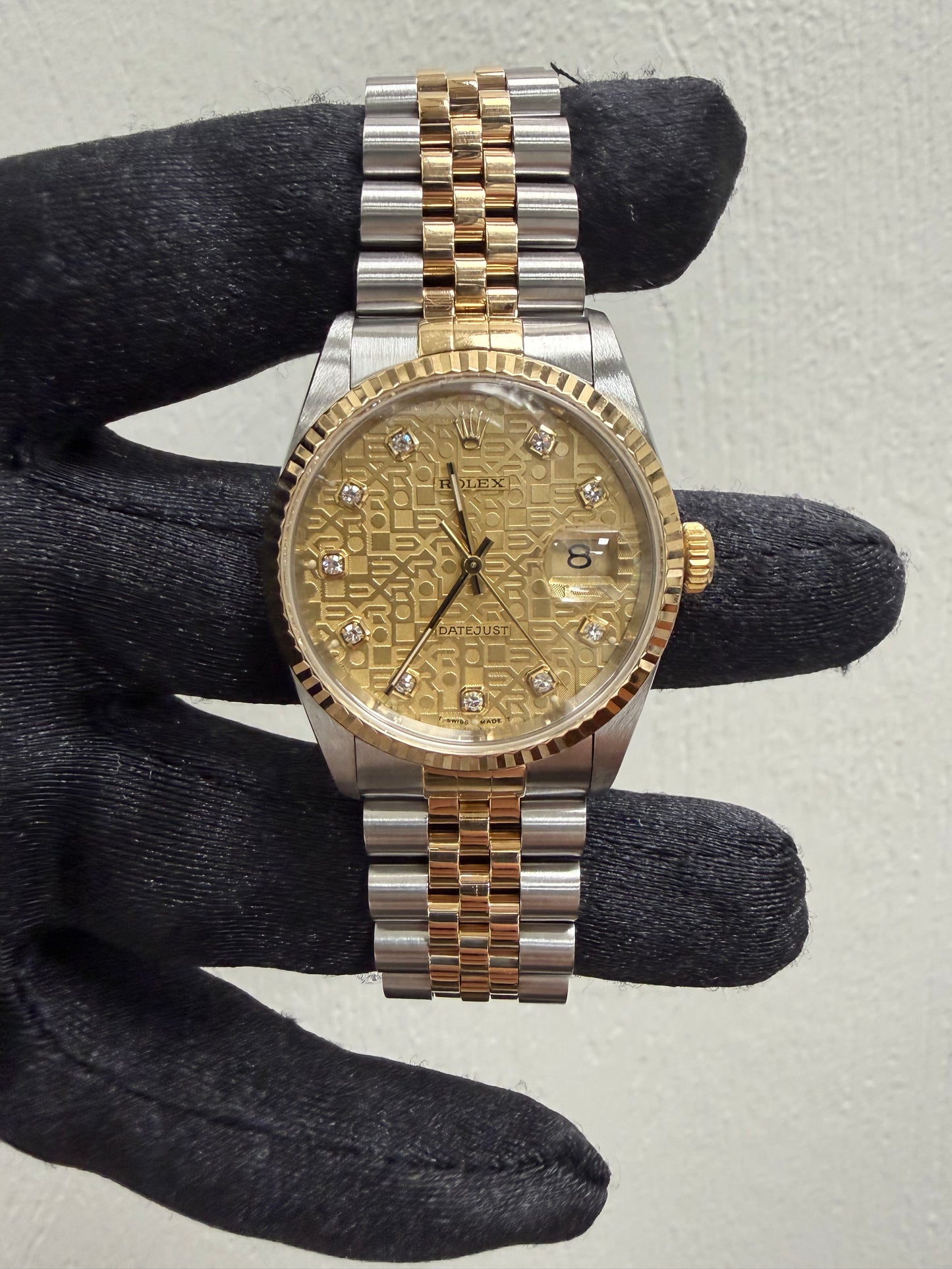 Rolex Datejust Gold Anniversary Diamond Dial Dial on Jubilee Ref. 16233G 1995 — view 2