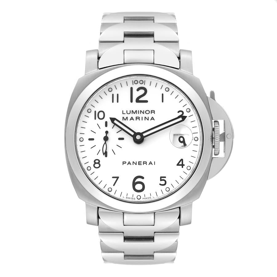 Panerai Luminor Marina White Dial on Stainless Steel Bracelet Ref. PAM00051 Complete