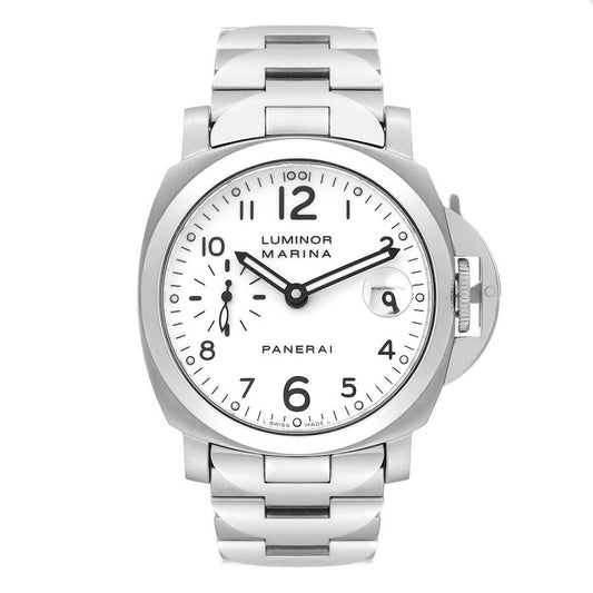 Panerai Luminor Marina White Dial on Stainless Steel Bracelet Ref. PAM00051 Complete