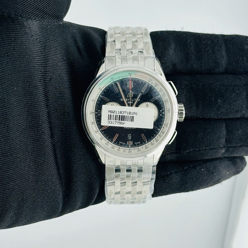 Breitling Premier B01 Chrono B&P Black Dial Ref AB0118 with Card 2023