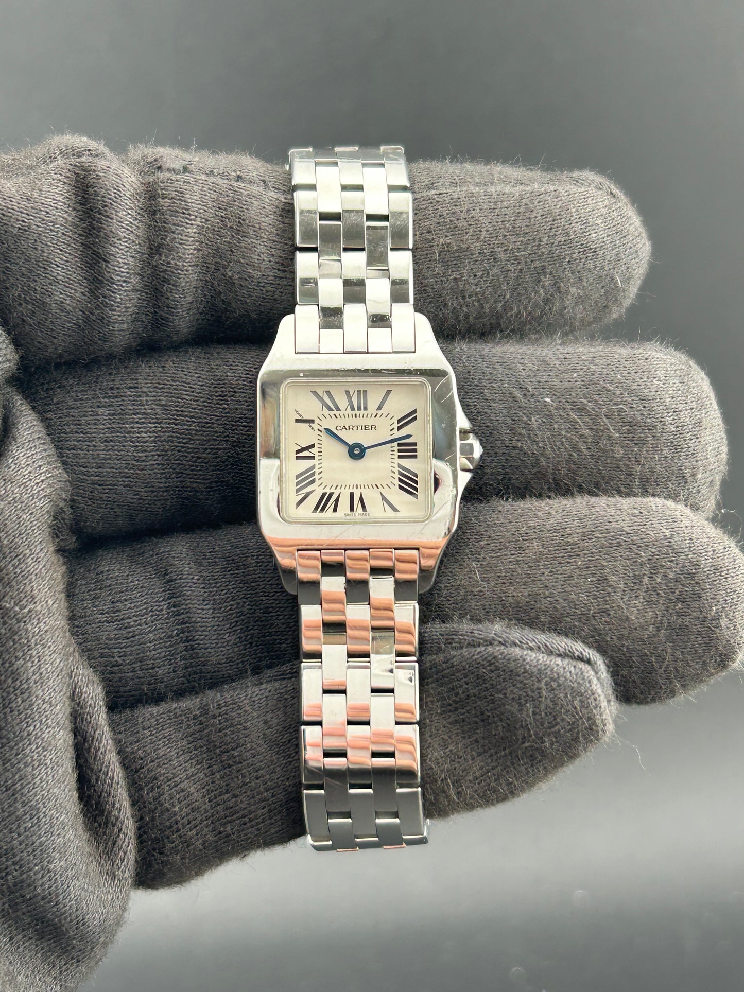 Cartier Santos Demoiselle White Roman Numerals Dial on Stainless Steel Bracelet Ref. W25064Z5 Manuals Only — view 2