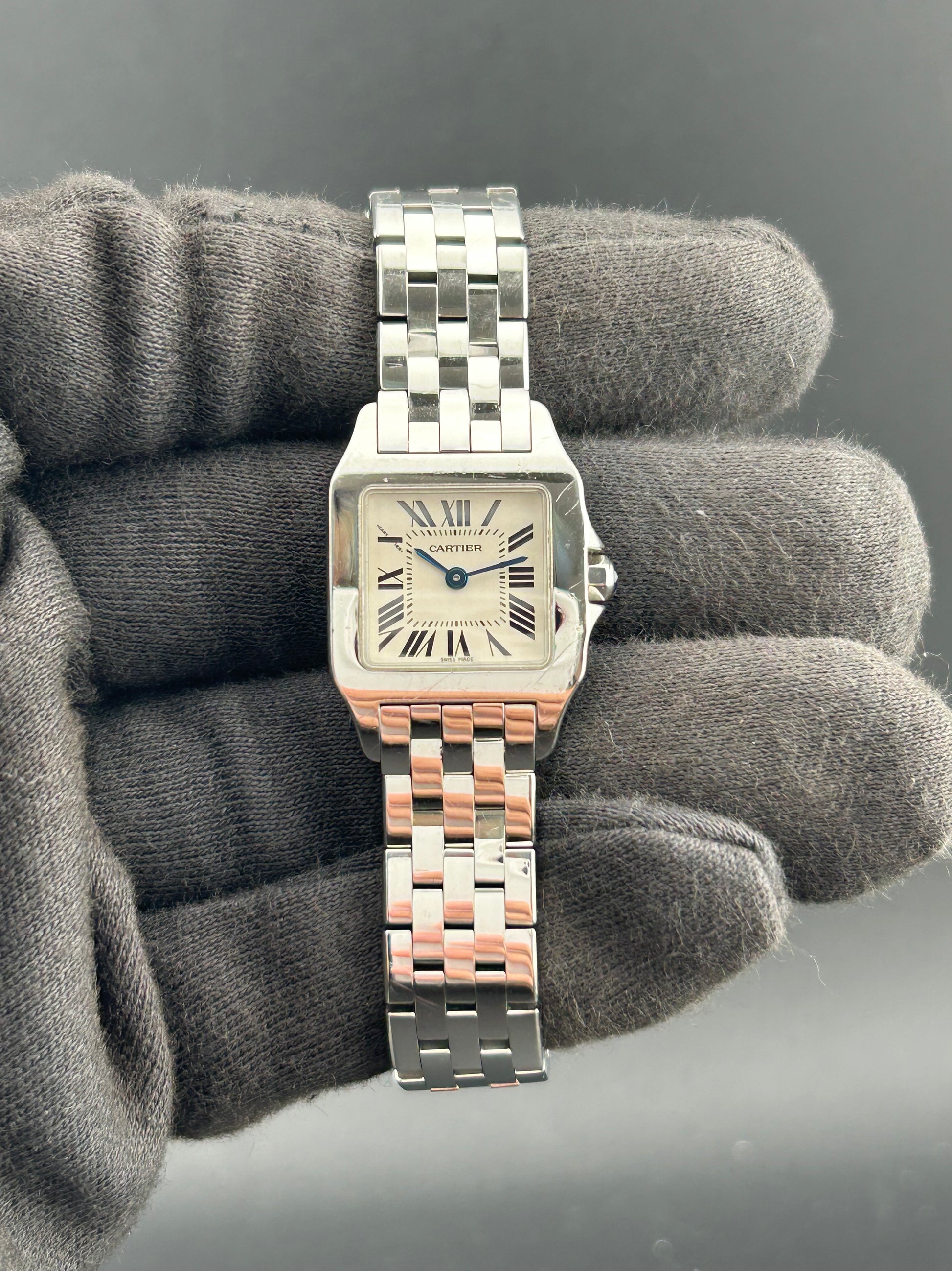 Cartier Santos Demoiselle White Roman Numerals Dial on Stainless Steel Bracelet Ref. W25064Z5 Manuals Only — view 2