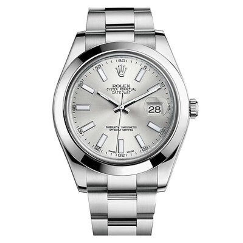 Rolex Datejust II Silver Stick Dial on Oyster Ref 116300 with New Style Card White 2016