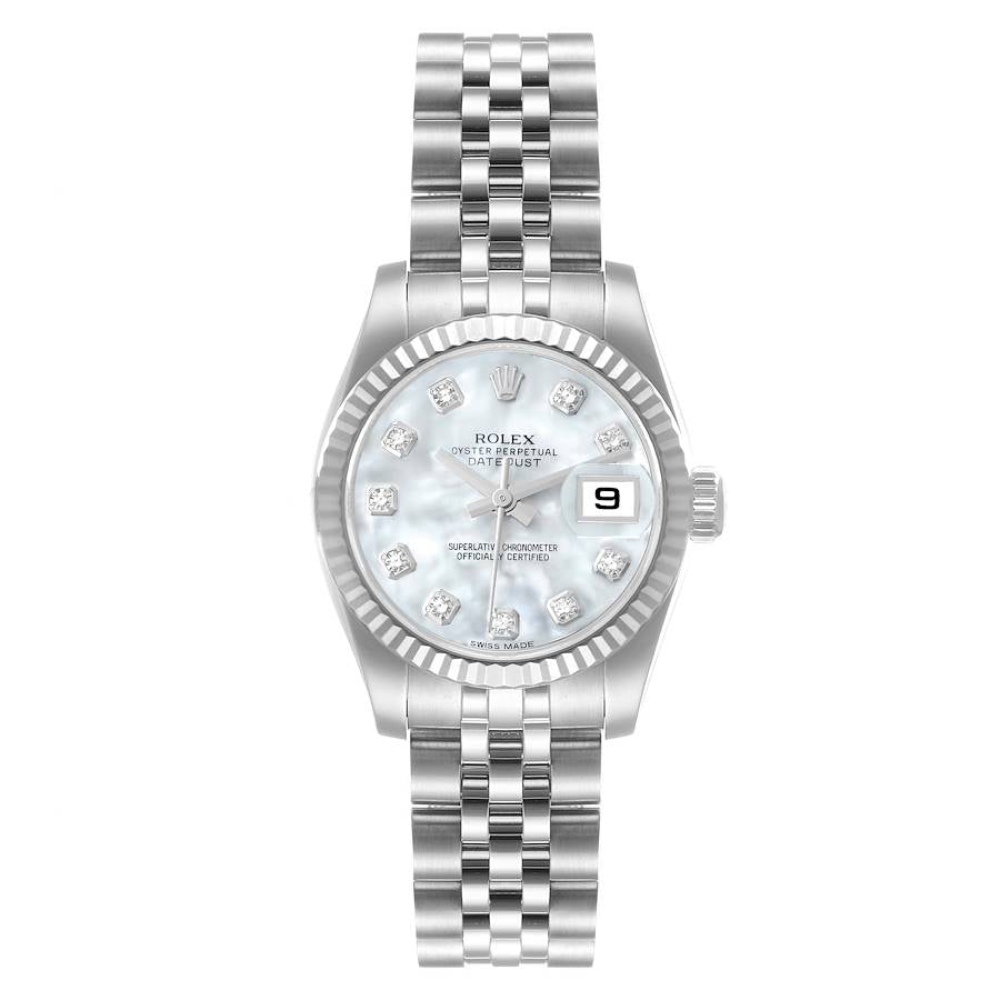 Rolex Datejust Lady White Mop Diamond Dial on Jubilee Hidden Clasp Bracelet Ref. 179174 2006