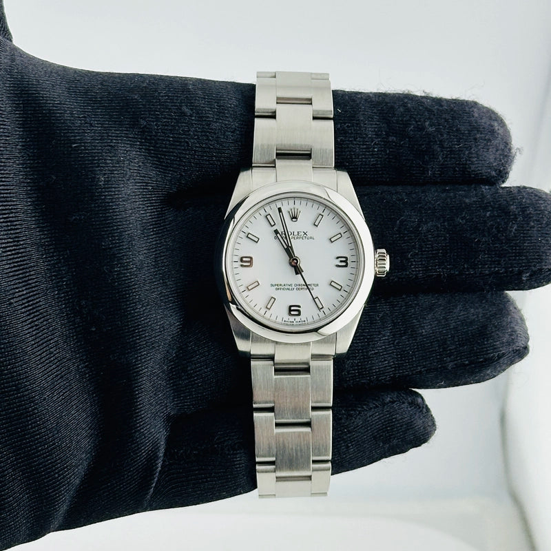 Rolex Oyster Perpetual White Dial on Oyster Ref 177200 with New Style Card White 2016
