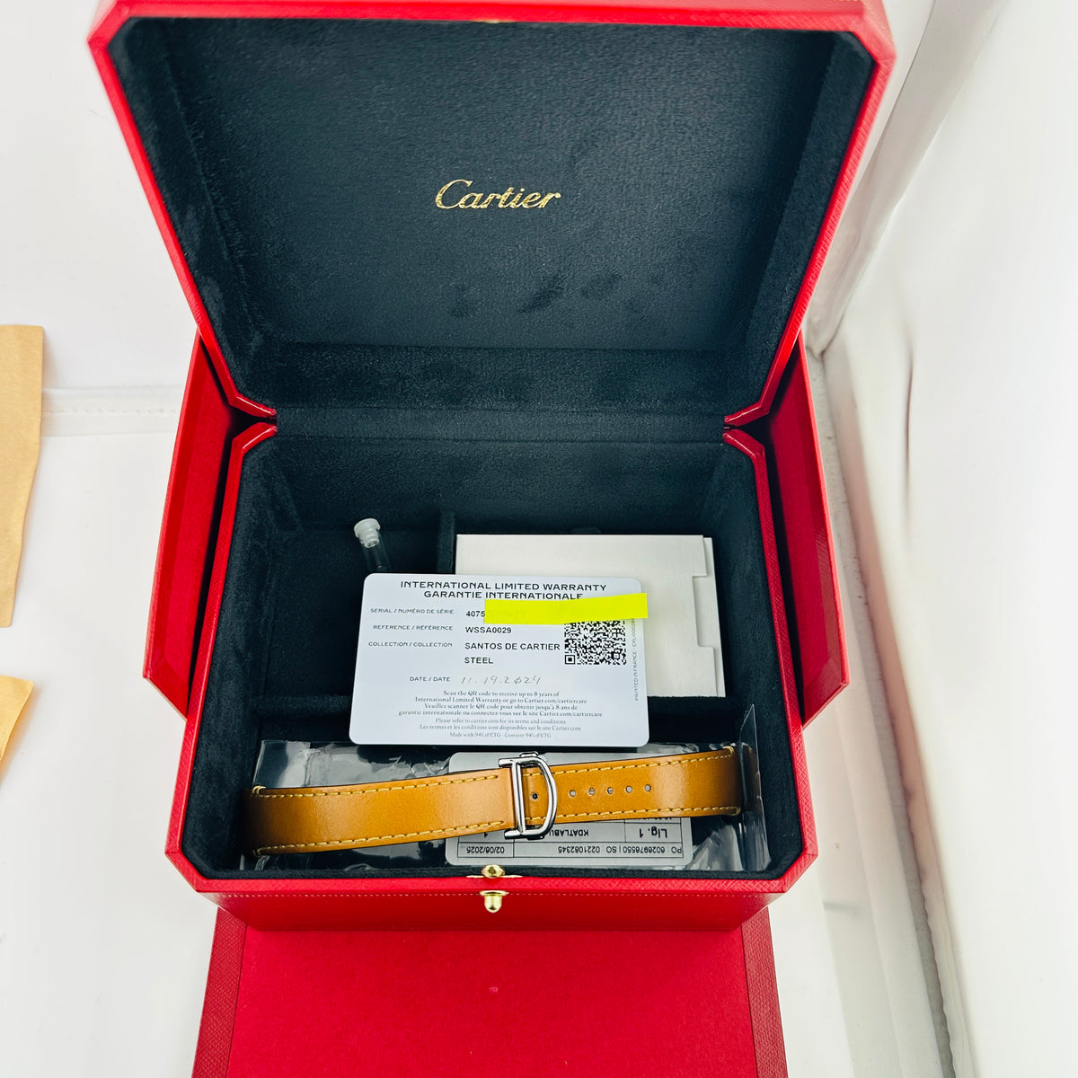Cartier Santos Medium Silver Roman Dial on Stainless Steel Bracelet Ref. 4075 / WSSA0029 Complete 2024 — view 7