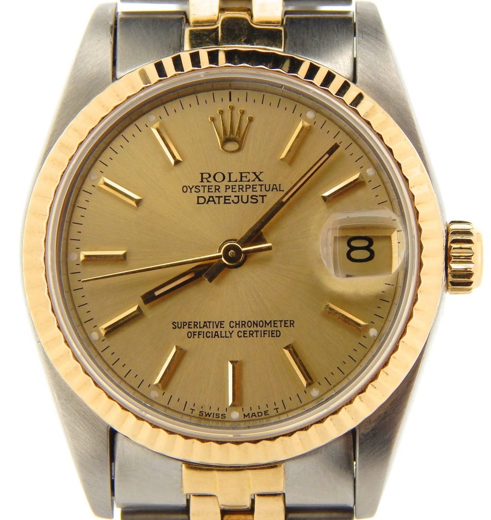Rolex Datejust 36 Champagne Stick Dial on Jubilee Ref. 16233 Open Date