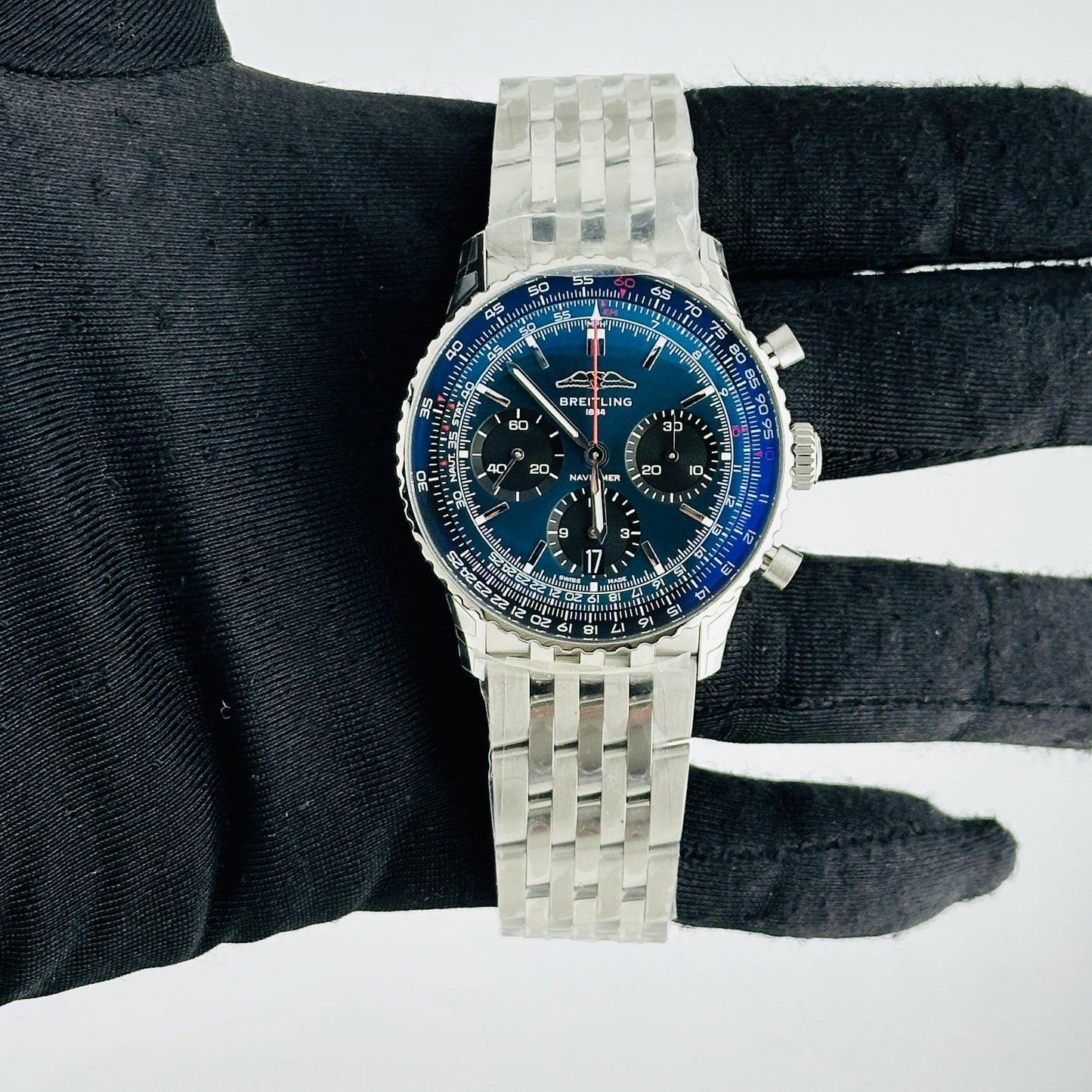 Breitling Navitimer B01 Chronograph Blue Dial on Bracelet Ref. AB0139241C1A1 Card 2025 — view 2