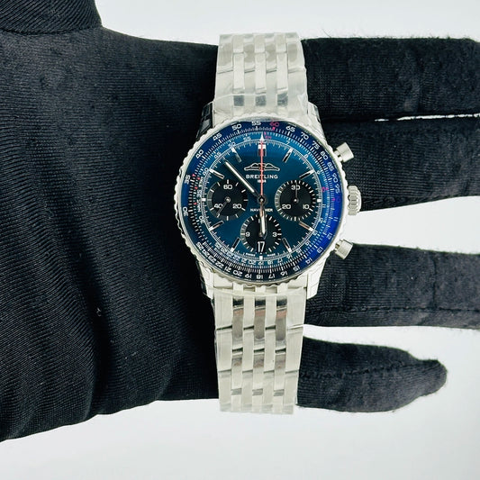 Breitling Navitimer B01 Chronograph Blue Dial on Bracelet Ref AB0139241C1A1 with Card 2025