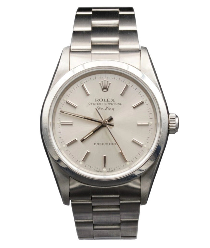 Rolex Air-King Silver / Has Spots Dial on Oyster Ref 14000