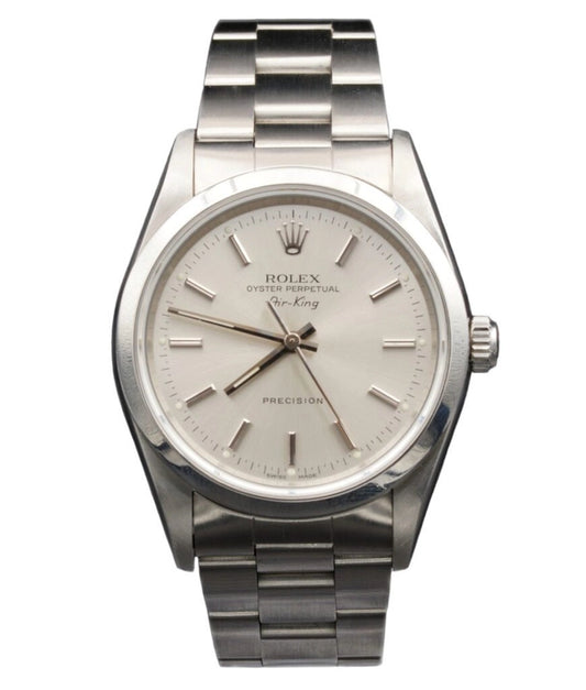 Rolex Air-King Silver / Has Spots Dial on Oyster Ref 14000