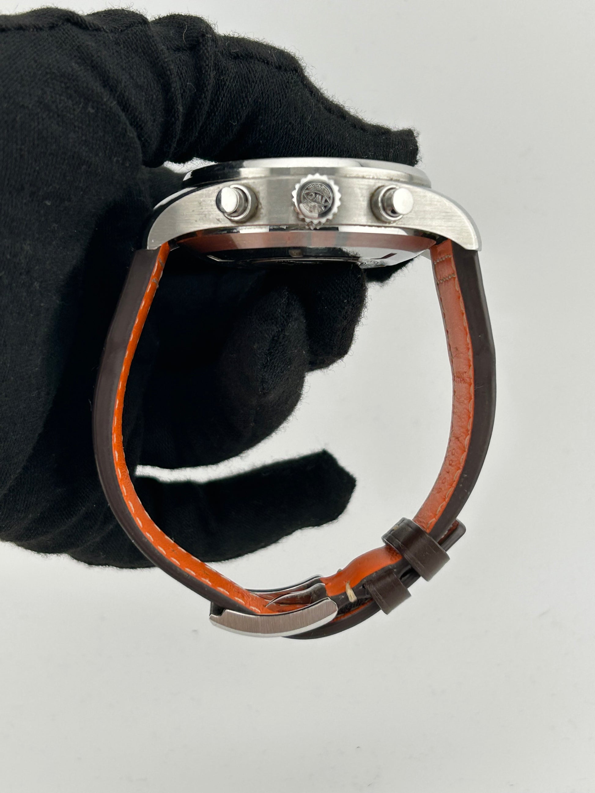 Iwc Pilot's Chronograph Deep Blue Dial on Brown Leather Strap Ref. IW377714 — view 6
