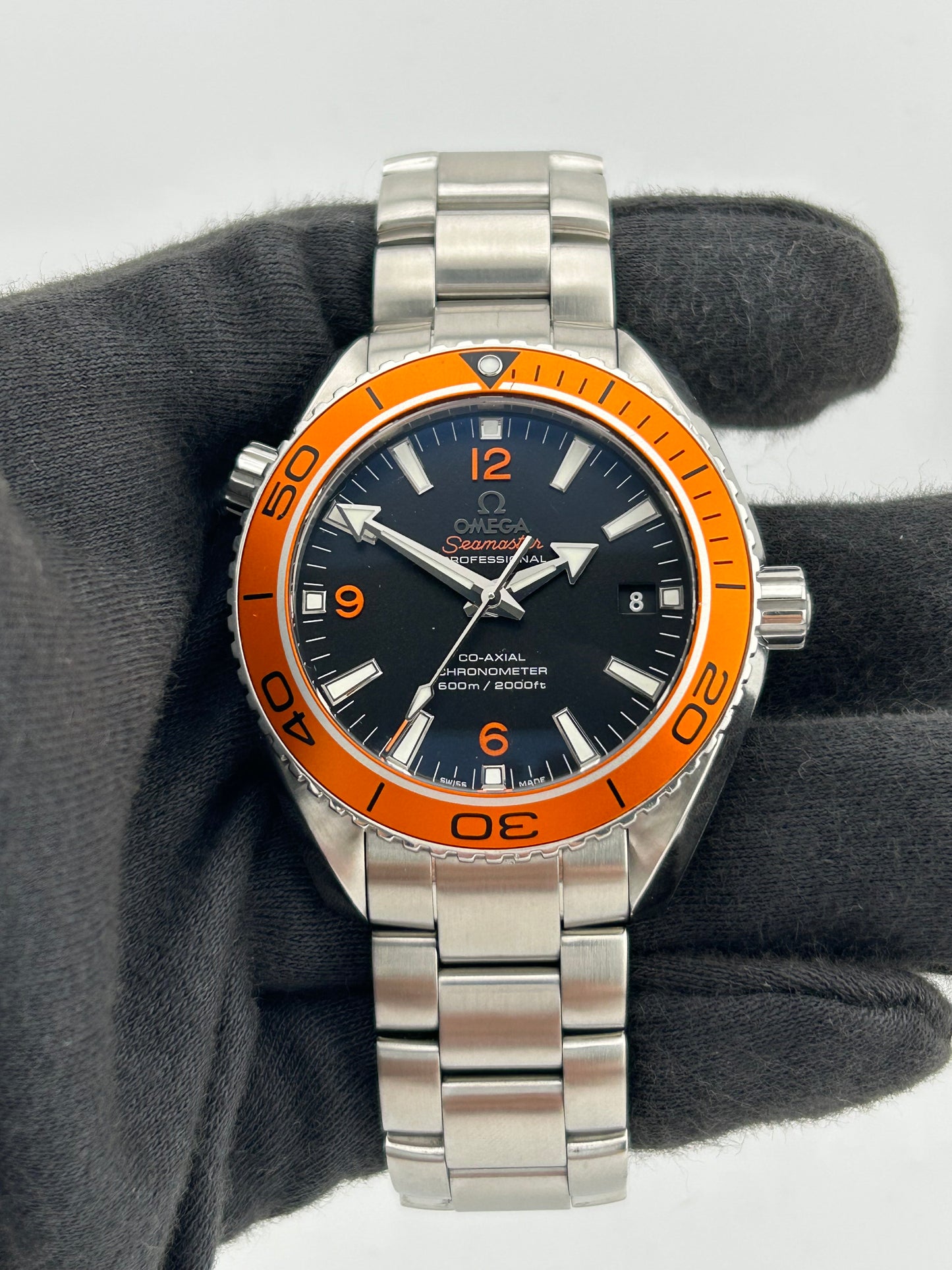 Omega Seamaster Planet Ocean Black Dial on Stainless Steel Bracelet Ref. 232.30.42.21.01.002 Card 2016