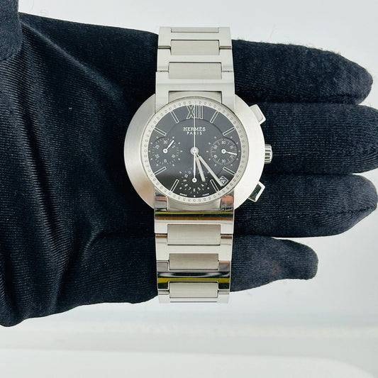 Hermes Nomad Grey Dial on Stainless Steel Bracelet Ref N01.910 with Papers 2007