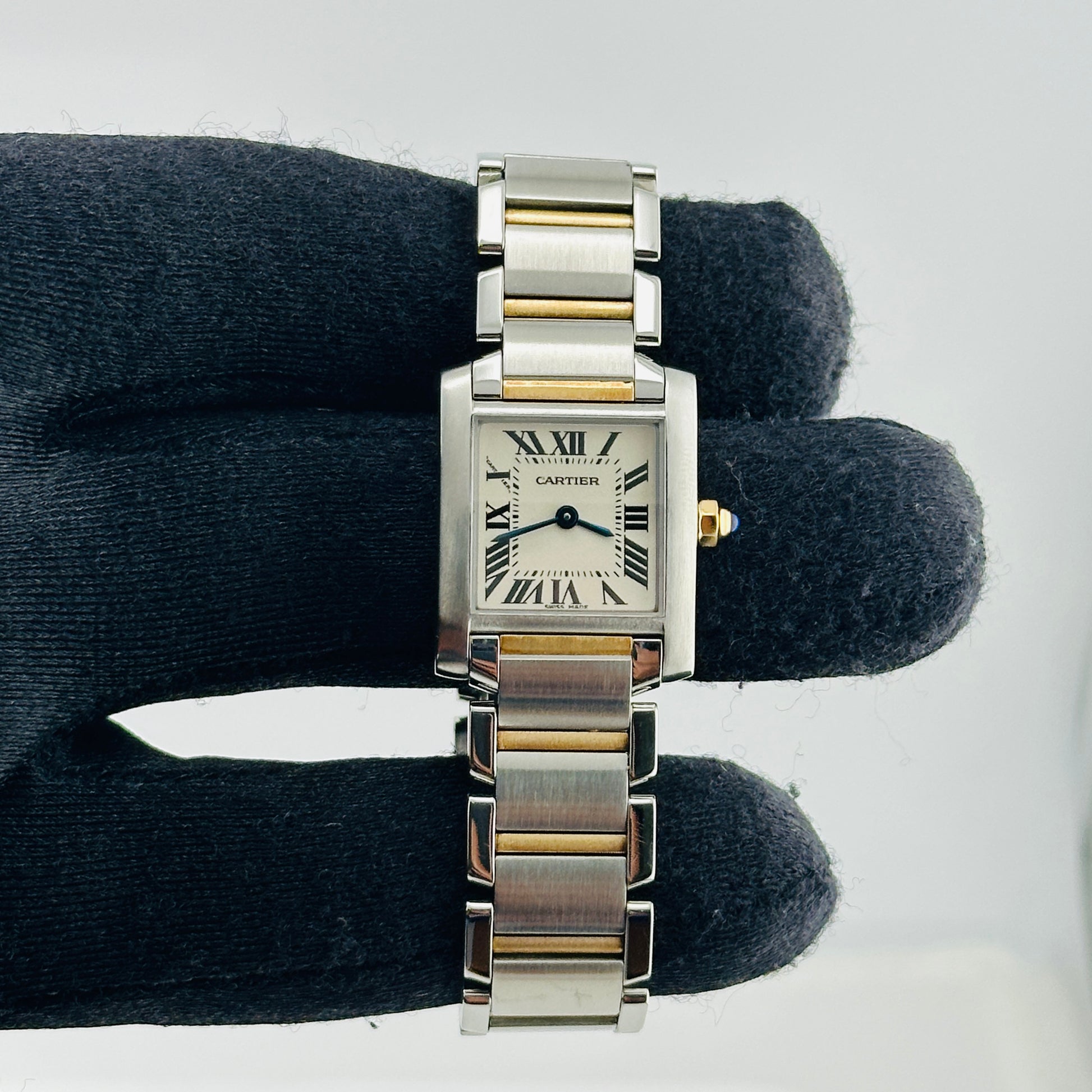 Cartier Tank Francaise White Roman Dial on 2 Tone Bracelet Ref. 2384/W51007Q4 — view 2